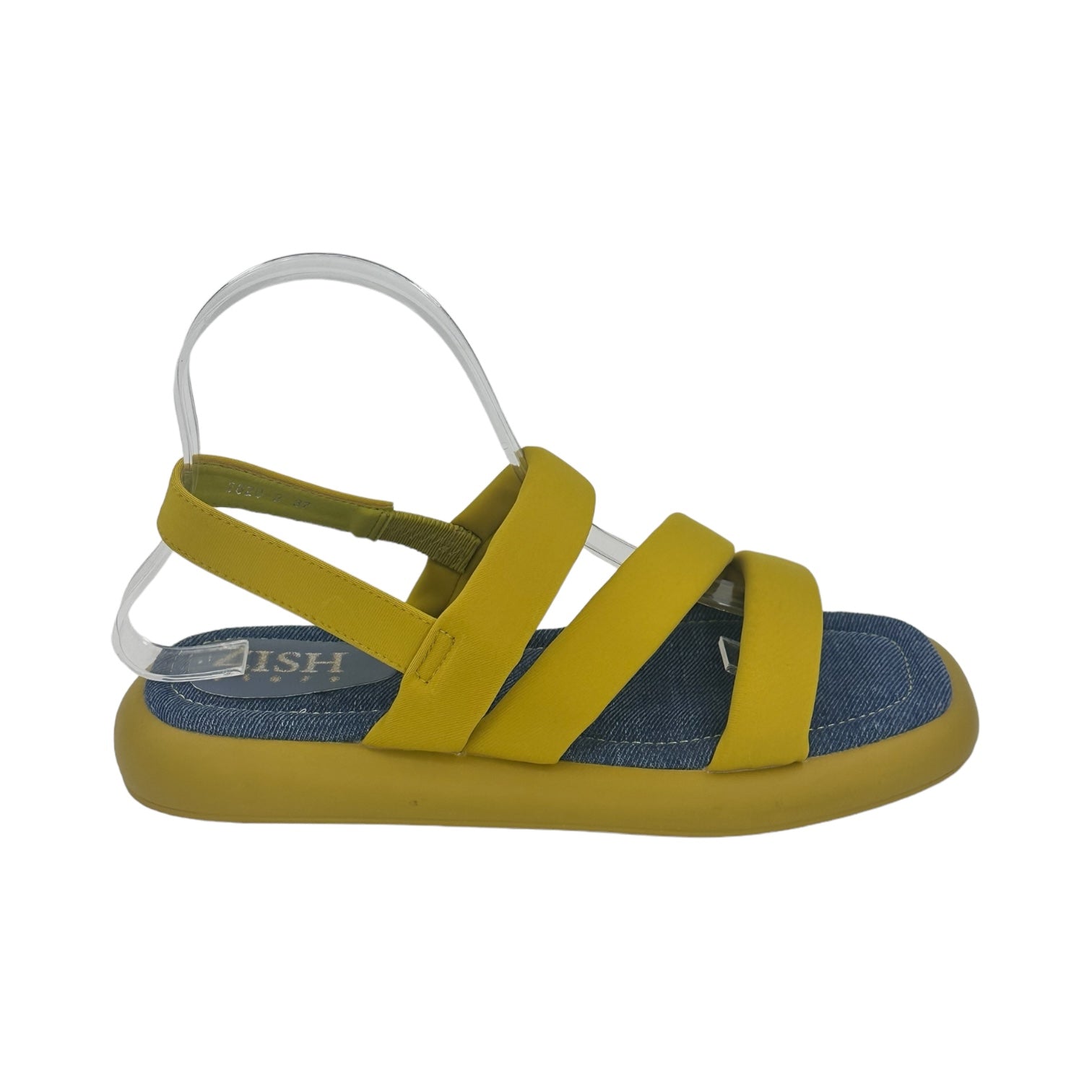 Yellow Beachy Bliss Sandals with neon yellow PU vegan leather straps and flat PU sole for casual and beachwear