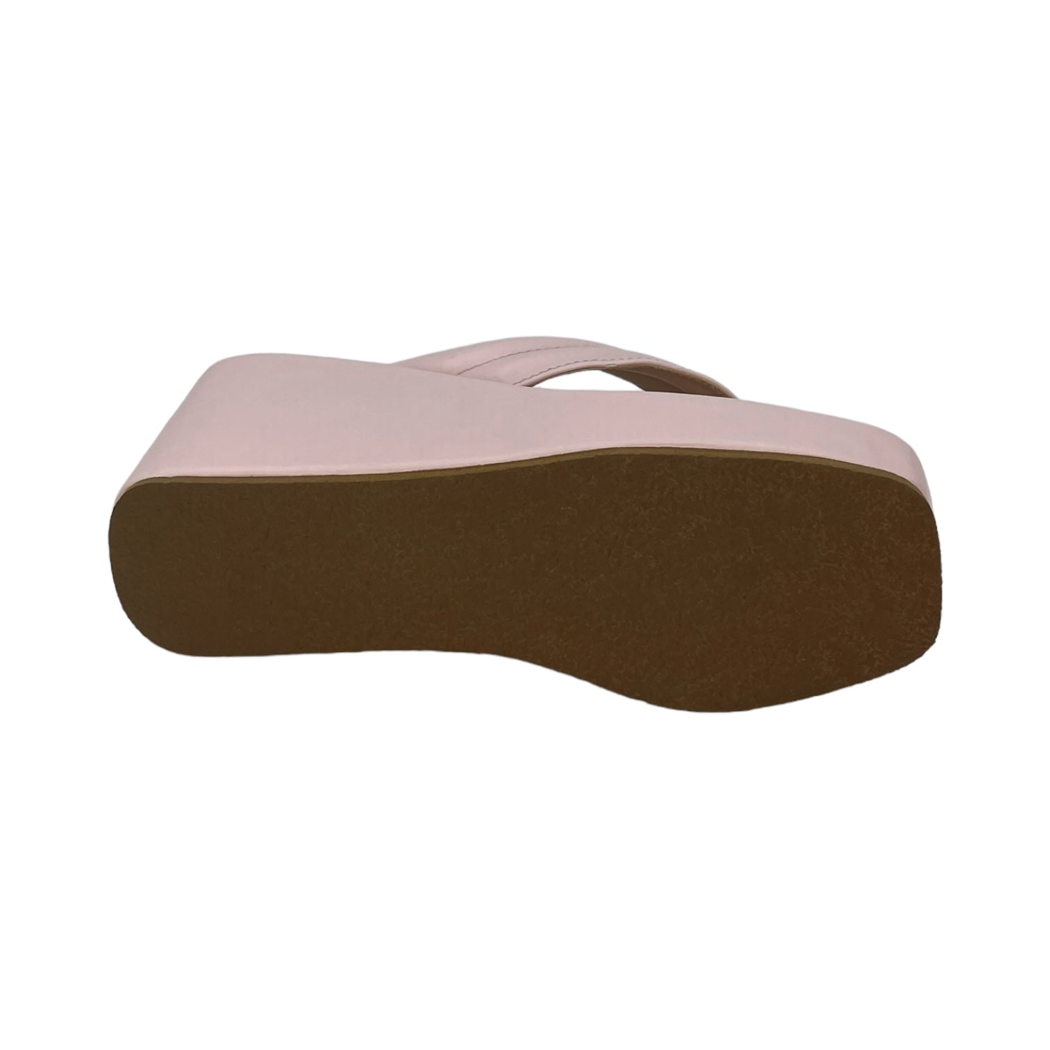 Pink Way too Simple Slides with 3-inch platform wedge and TPR sole in vegan leather
